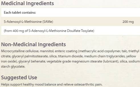 SAM-e 200 mg – 30 Tabletten