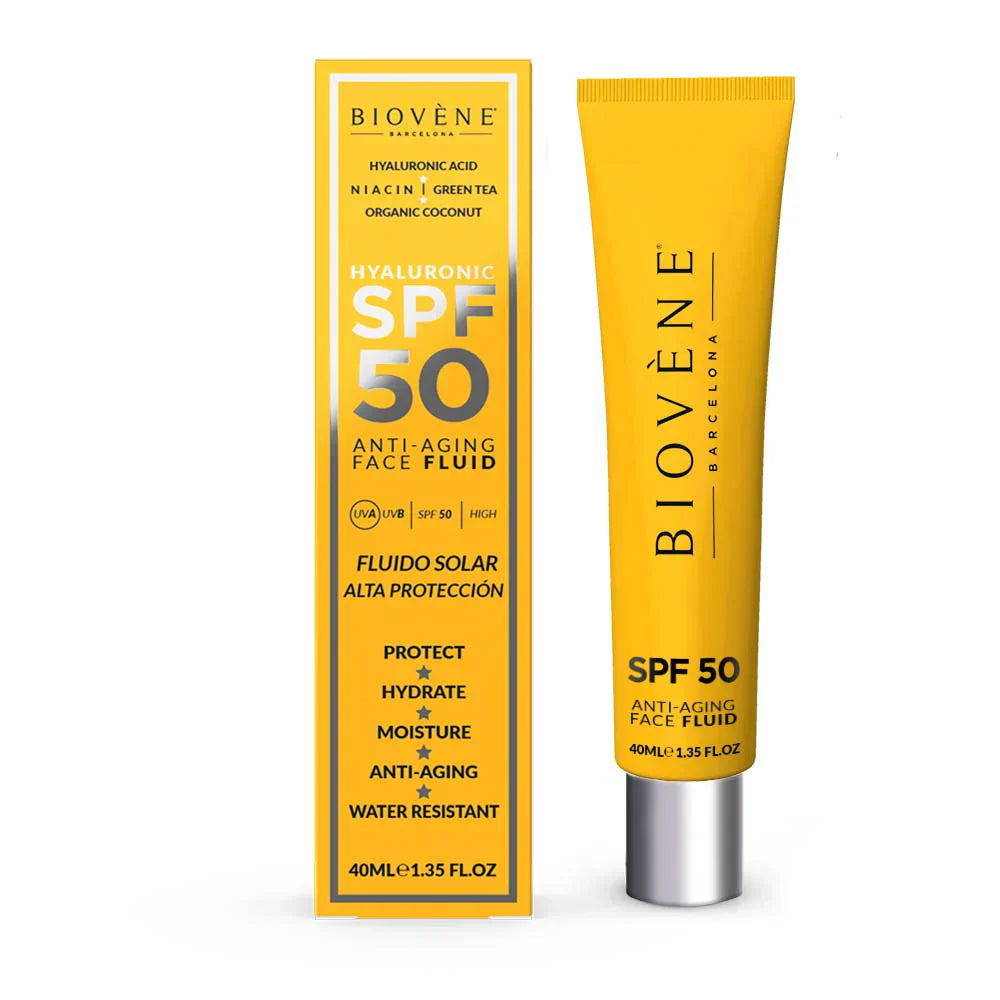 Feuchtigkeitsspendender Sonnenschutz für das Gesicht LSF 50 mit Anti-Aging-Hyaluronsäure – 40 ml