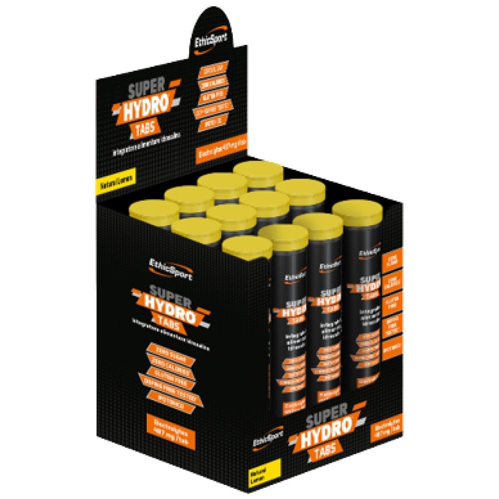 SUPER HYDRO TABS | Isotonische Brausetabletten – 12 x 20 lösliche Tabletten