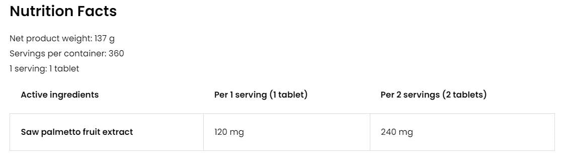 Sägepalmenextrakt 120 mg | Vege 360 Tabletten
