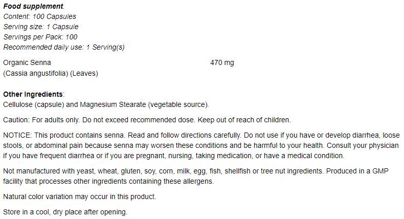 Sennesblätter 470 mg – 100 Kapseln