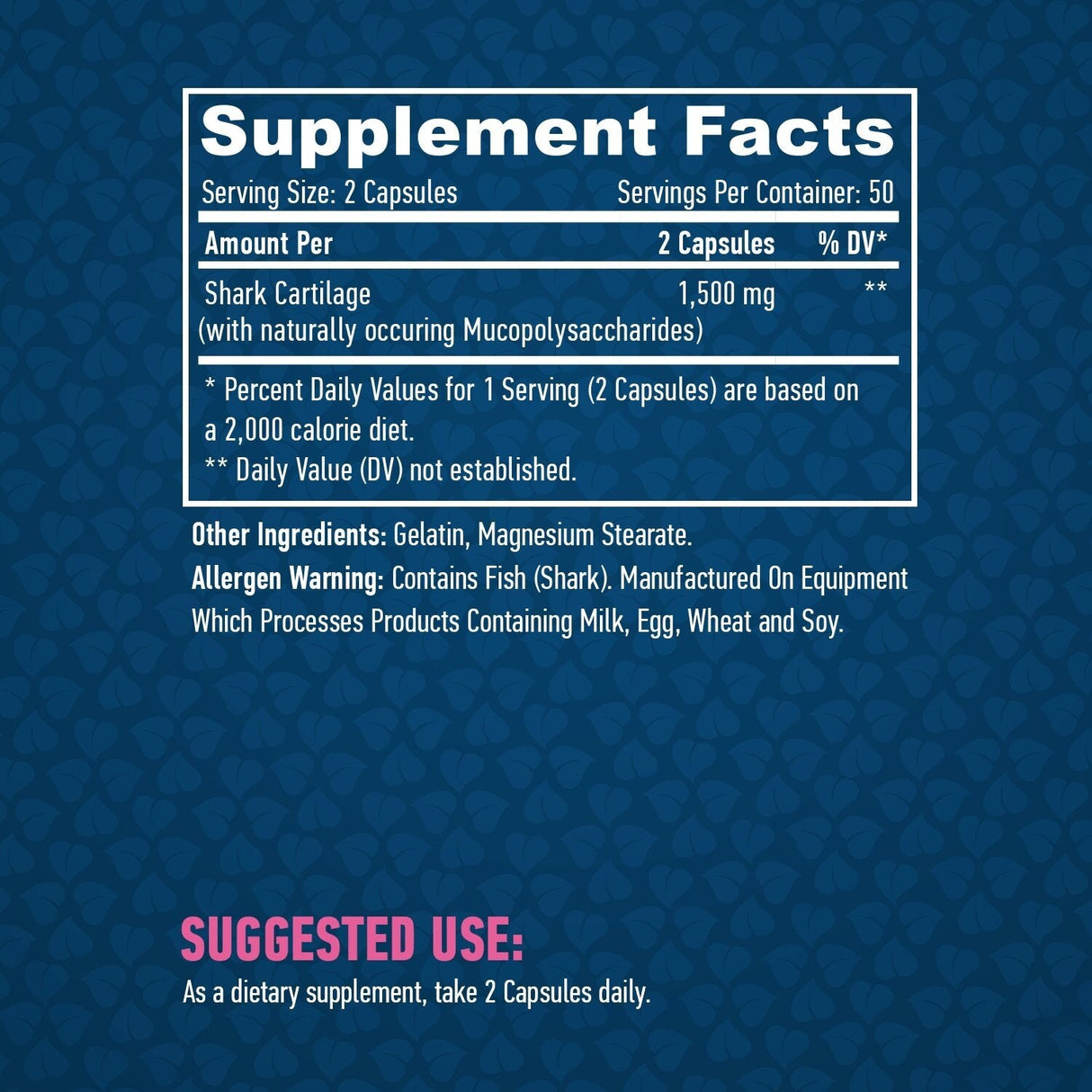 Haifischknorpel 750 mg./100 Kapseln.