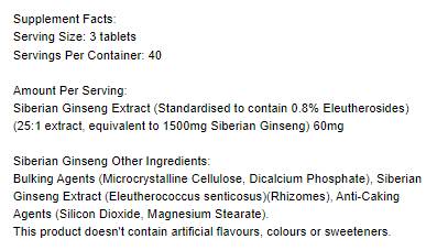 Sibirischer Ginseng 1500 mg – 120 Tabletten