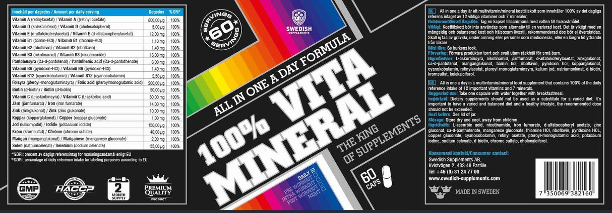 100% Vita Mineral / All in ein Tag Formel - 60 Kapseln