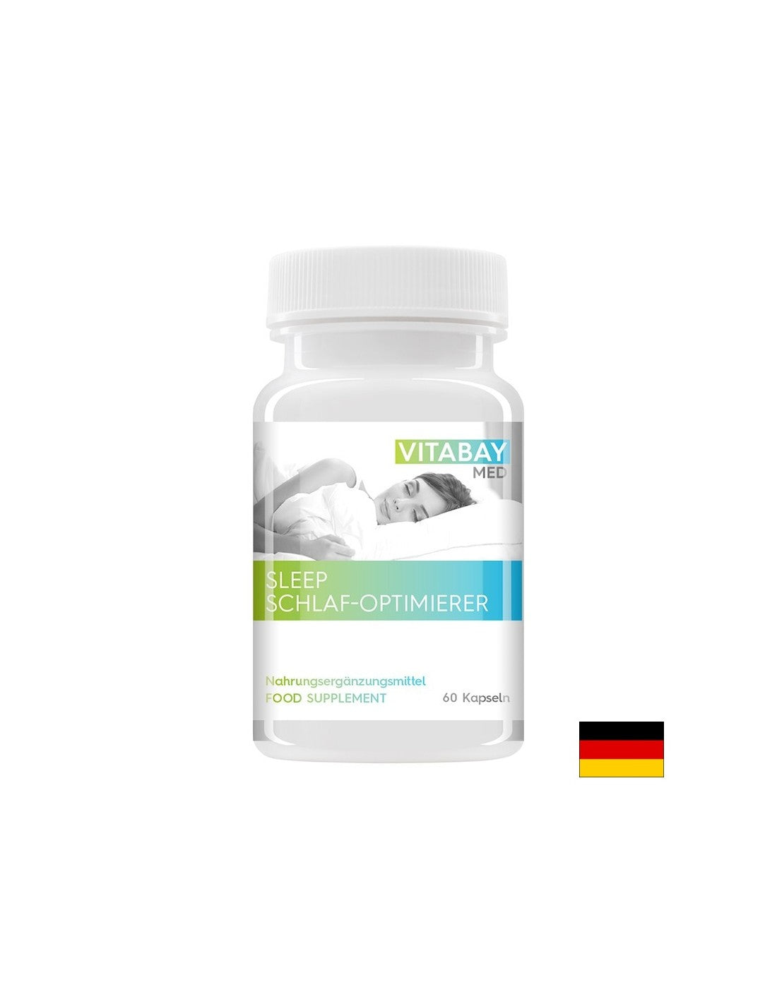Stress und Schlaflosigkeit – Zitronenmelisse Sleep Schlaf Optimizer MED, 60 V Kapseln