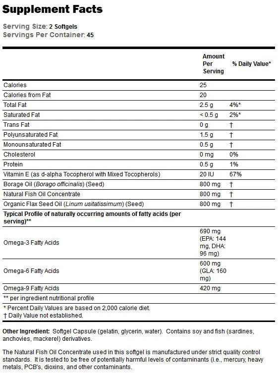 Super Omega 3-6-9 1200 mg – 90 Gelkapseln