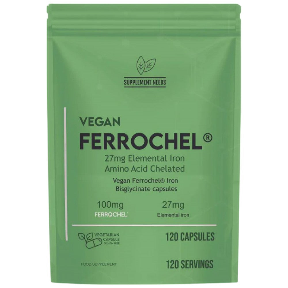 Veganer Ferrochel | Chelateisen 27 mg - 120 Kapseln