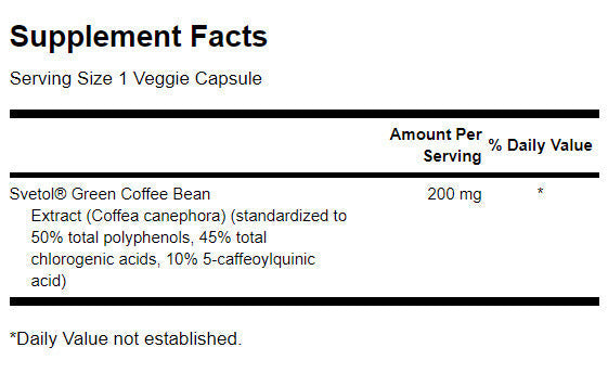 Svetol Grüner Kaffeebohnenextrakt 200 mg – 60 Kapseln