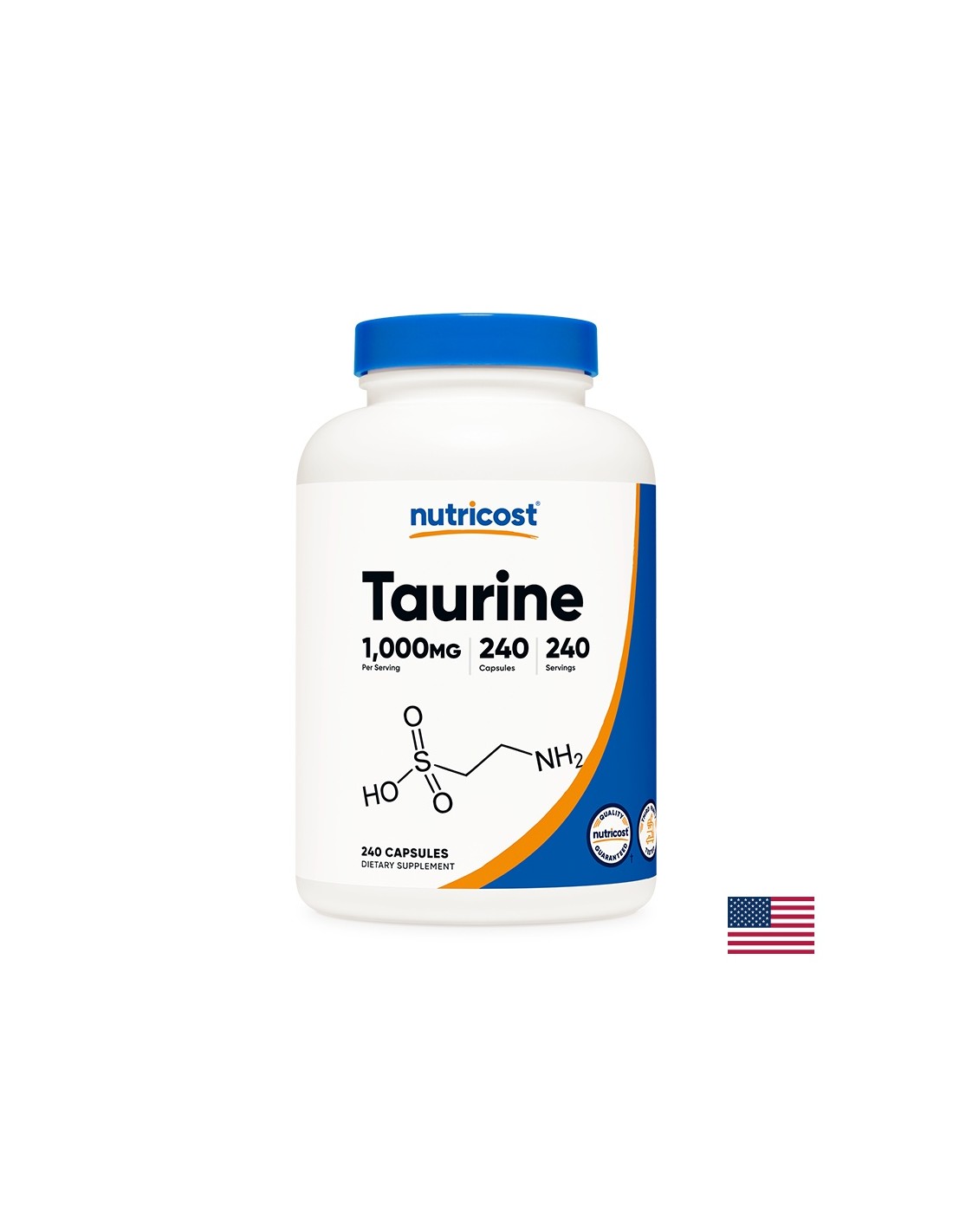 Muskelfunktion und Ausdauer – Taurin, 1000 mg, 240 Kapseln <tc>Nutricost</tc>