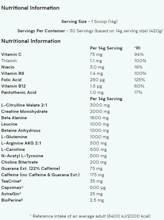 Das Pre-Workout – 420 Gramm