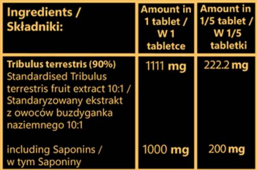 Tribulus 1000 mg | Fruchtextrakt mit 90 % Saponinen – 100 Tabletten