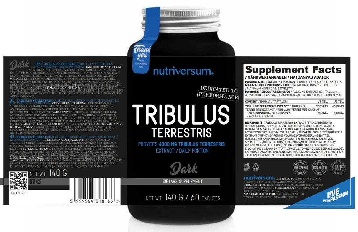 Tribulus Terrestris 2000 mg - 60 Tabletten