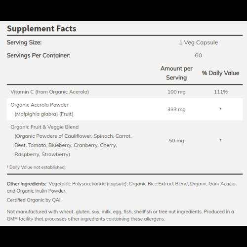 Tru-C | 100 mg Vitamin C aus Acerola – 60 Kapseln