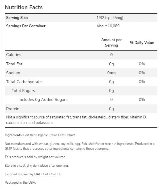 Besseres Stevia® -Extraktpulver | Bio - 28 Gramm