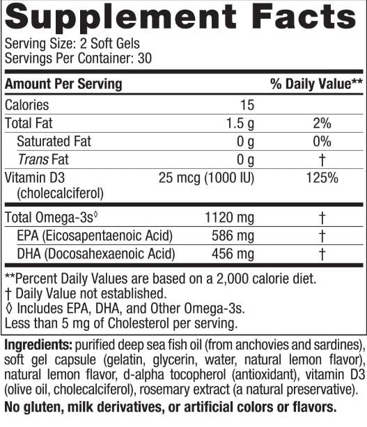 Ultimatives Omega 2X Mini 1120 mg | Mit Vitamin D3 - 60 Gelkapseln
