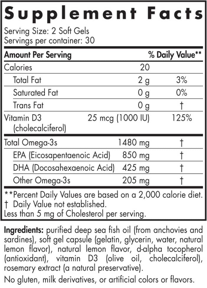 Ultimate Omega-D3 Sport 1480 mg – 60 Gelkapseln