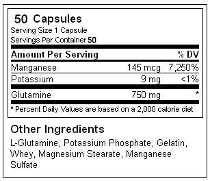 Glutamin 750 mg 100 Kapseln