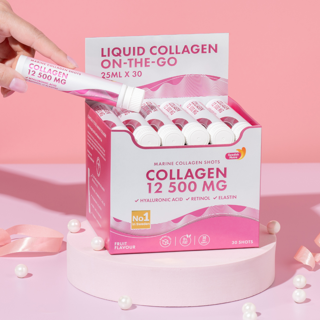 Fischkollagen 12.500 mg mit Retinol, Elastin und Hyaluronsäure - 30 x 25 ml