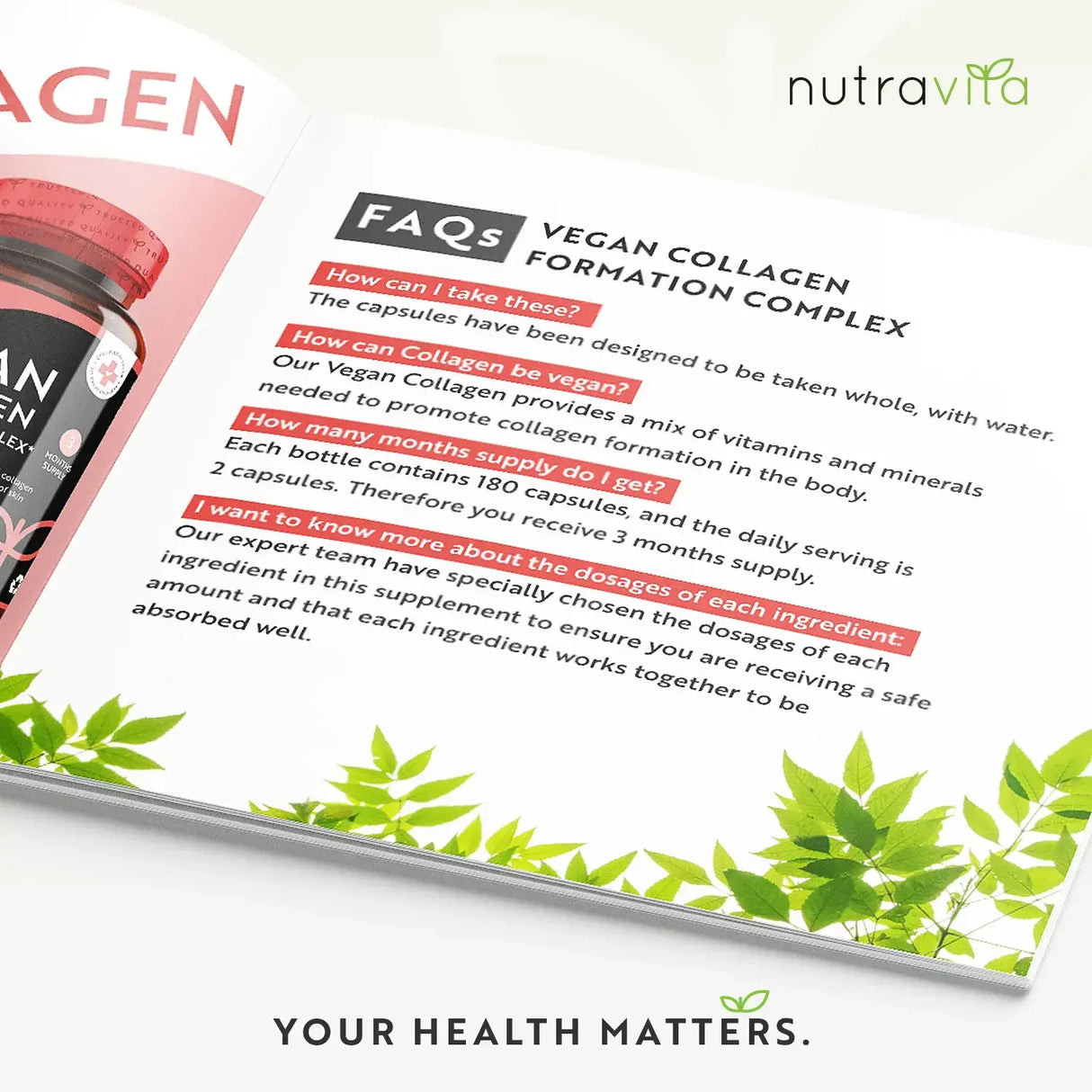 Veganer Kollagenbildungskomplex 180 Kapseln. <tc>Nutravita</tc>