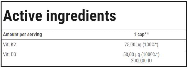 Vit. D3 + K2 (MK-7) | Vitamin-D- und Vitamin-K2-Formel 60 Kapseln