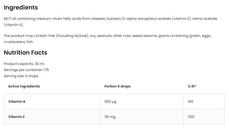 Vitamin A + E Tropfen 30 ml