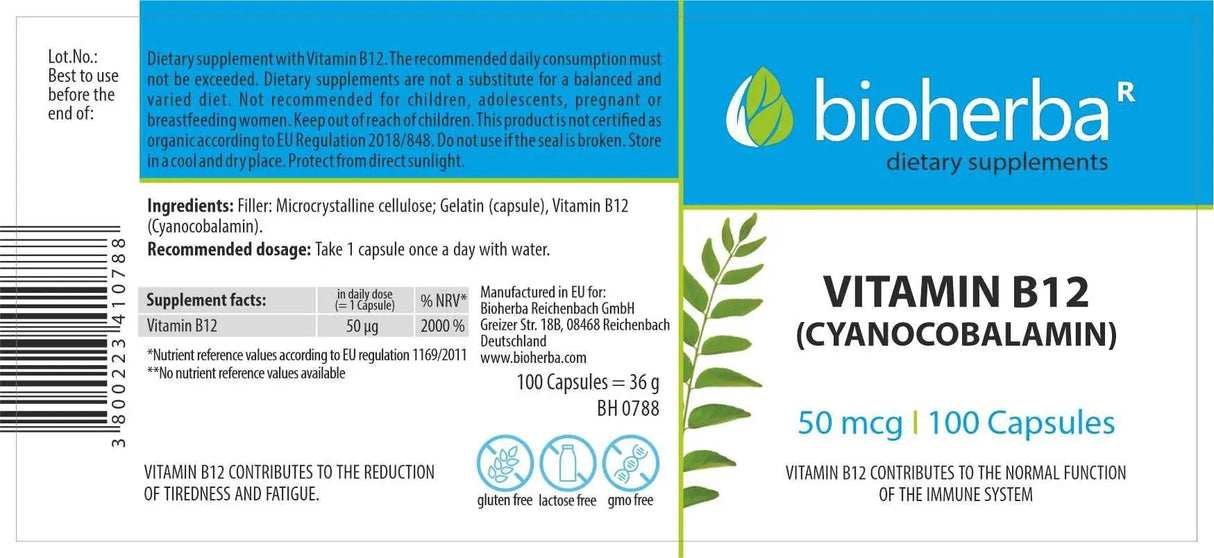Vitamin B-12 50 µg – 100 Kapseln