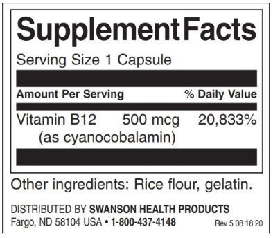 Vitamin B-12 500 µg – 250 Kapseln