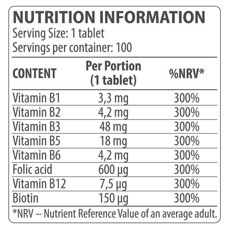 Vitamin-B-Komplex – 100 Tabletten