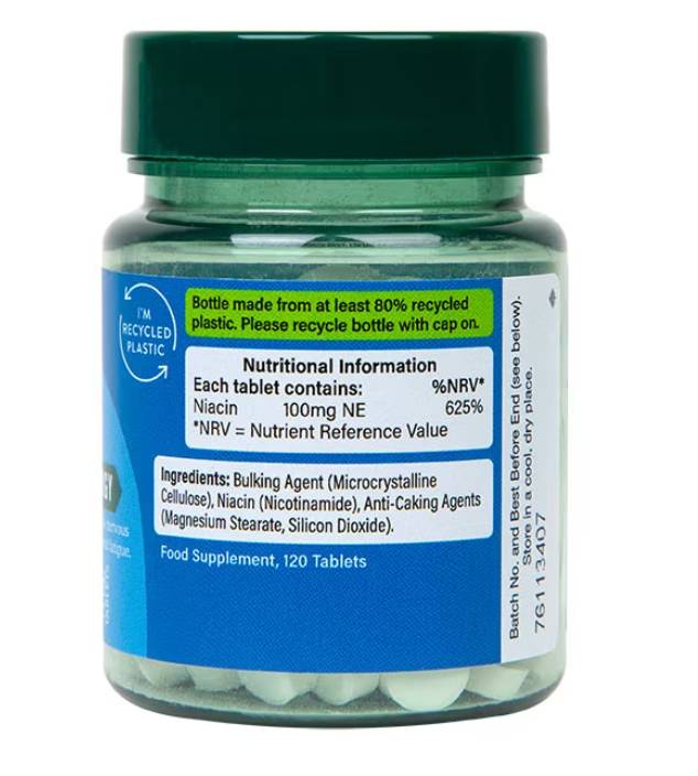 Vitamin B3 | Niacin 100 mg – 120 Tabletten