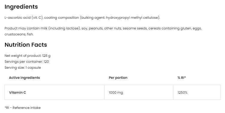 Vitamin C 1000 mg – 120 Kapseln