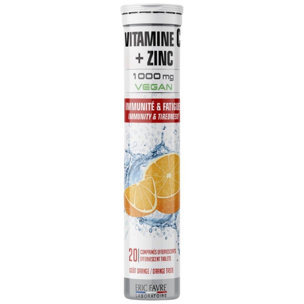 Vitamin C 1000 mg + Zinkbrause | Veganfreundlich – 20 lösliche Tabletten