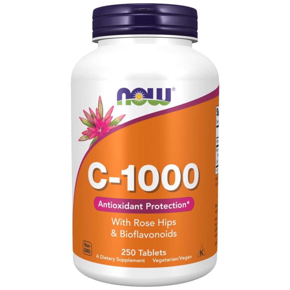 Vitamin C-1000/mit Hagebutten + Bioflavonoiden – 250 Tabletten