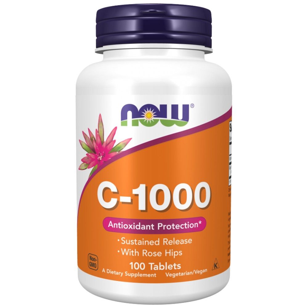 Vitamin C-1000 mit Hagebutten/verzögerte Freisetzung – 100 Tabletten