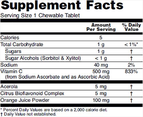 Vitamin C-500 Kautabletten – 100 Kautabletten