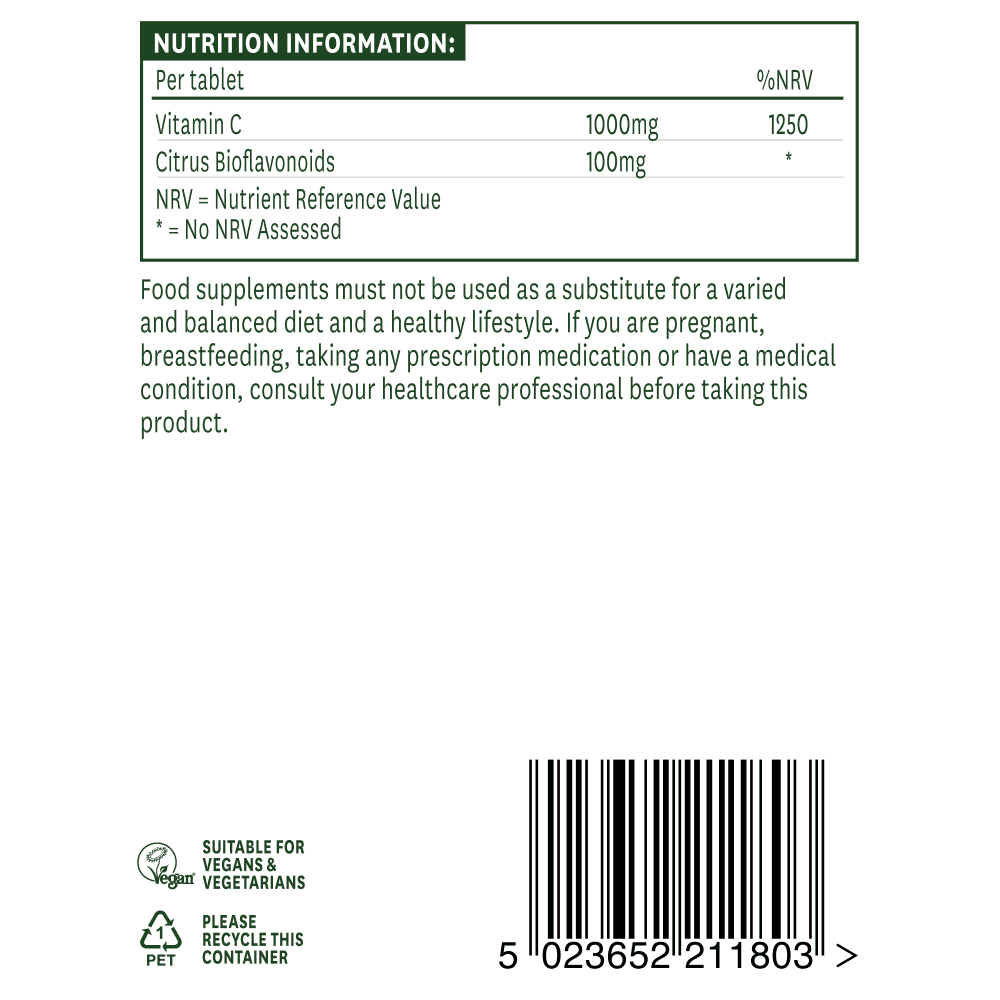 Vitamin C mit e<tc>XTEND</tc>Retardtabletten (Vitamin C mit verzögerter Freisetzung) 1000 mg, 90 Tabletten, NaturesAid