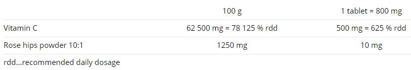 Vitamin C mit Hagebutten – 100 Tabletten