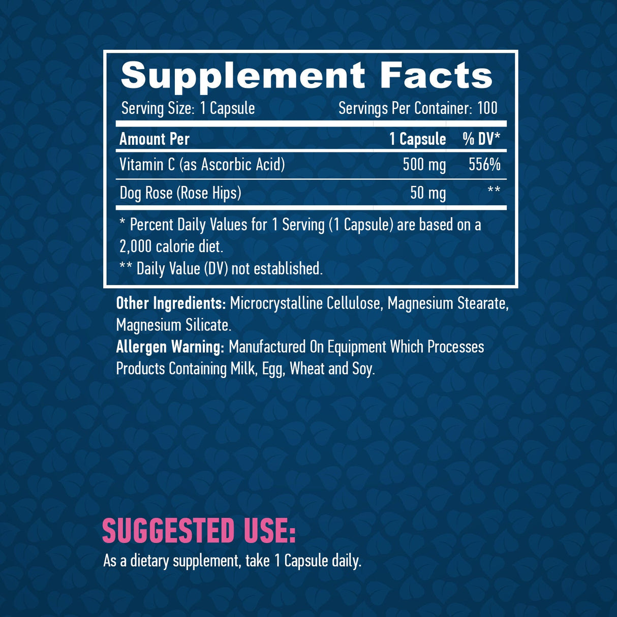 Vitamin C mit Hagebutten 500 mg/100 Kapseln.