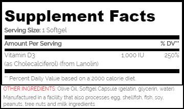 Vitamin D3 1000 IE – 180 Gelkapseln