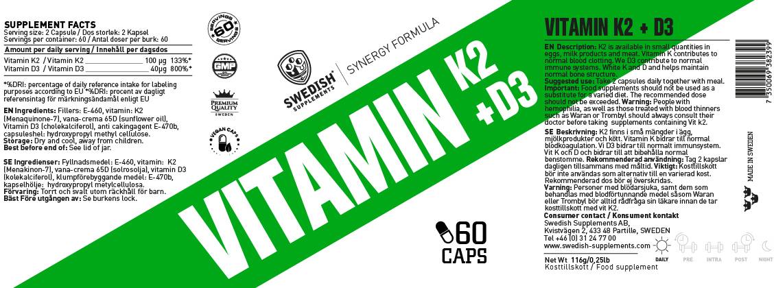Vitamin K2 + D3 60 Kapseln