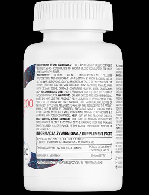 Vitamin K2 200 mcg/Natto MK-7 90 Tabletten