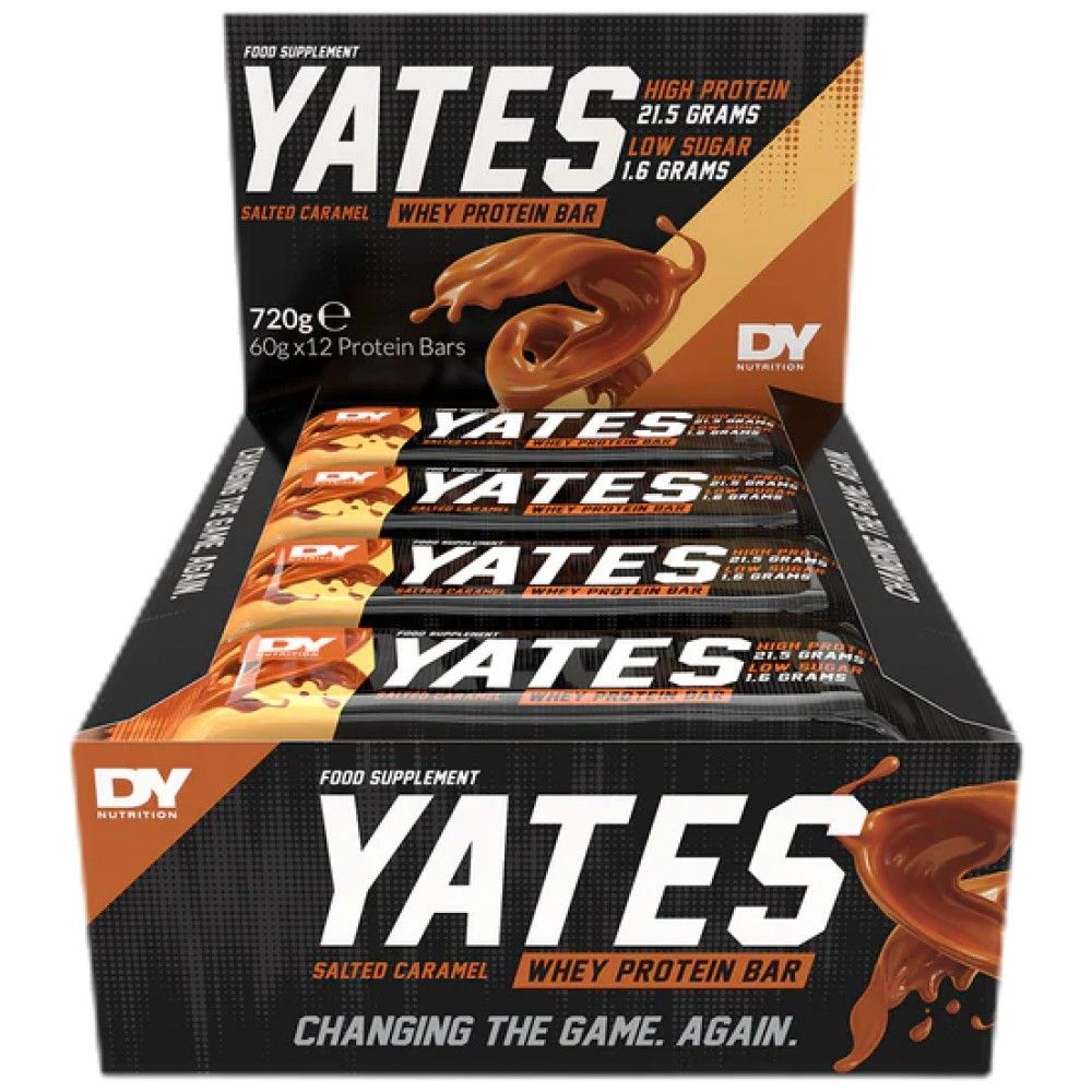 Yates Molkenproteinriegel | Ohne Zucker – 12 x 60 Gramm