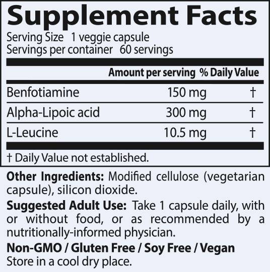 Beste Benfotiamin 150 mg + Alpha Liponsäure 300 mg - 60 Kapseln