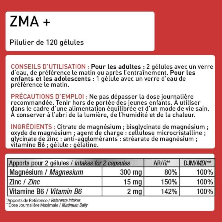 ZMA + | Zink + Magnesium + B6 – 120 Kapseln