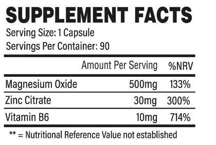 ZMA | Zink, Magnesium und B6 – 90 Kapseln