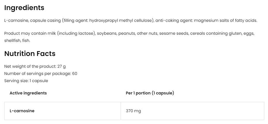 L-Carnosin 370 mg 60 Kapseln