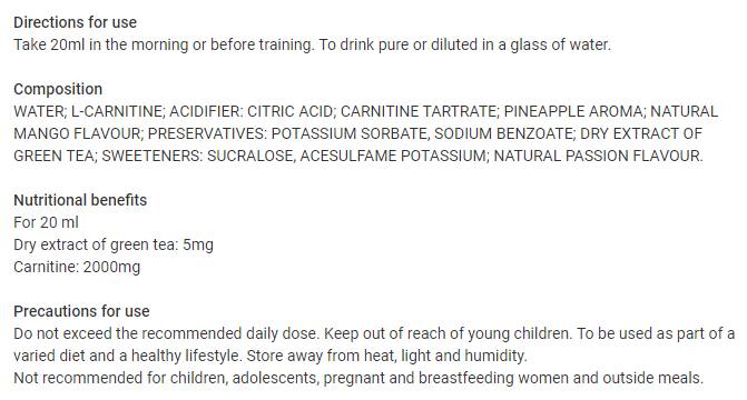 L -Carnitin Pro Zero Flüssigkeit - 500 ml