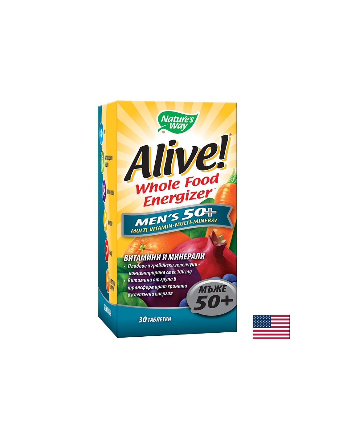<tc>Alive</tc> Men's 50+ Multivitamine für Männer 50+, 30 Tabletten Nature's Way