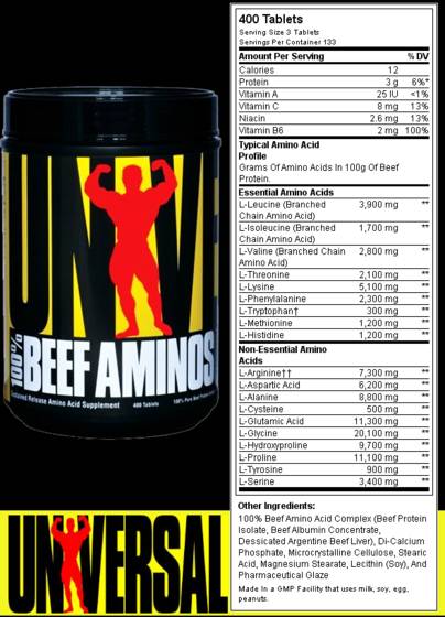 100% Rindfleisch Amino - 400 Tabletten