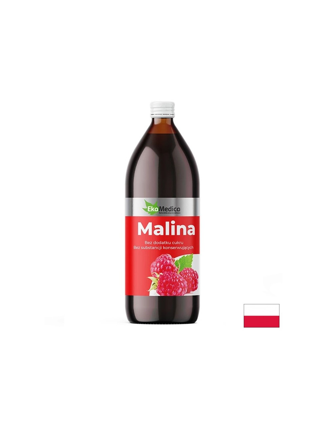 Himbeersaft mit Camu -Camu und natürlichen Vitamin -C -Antioxidans- und Antiagingeigenschaften, 500 ml, 10 Dosen