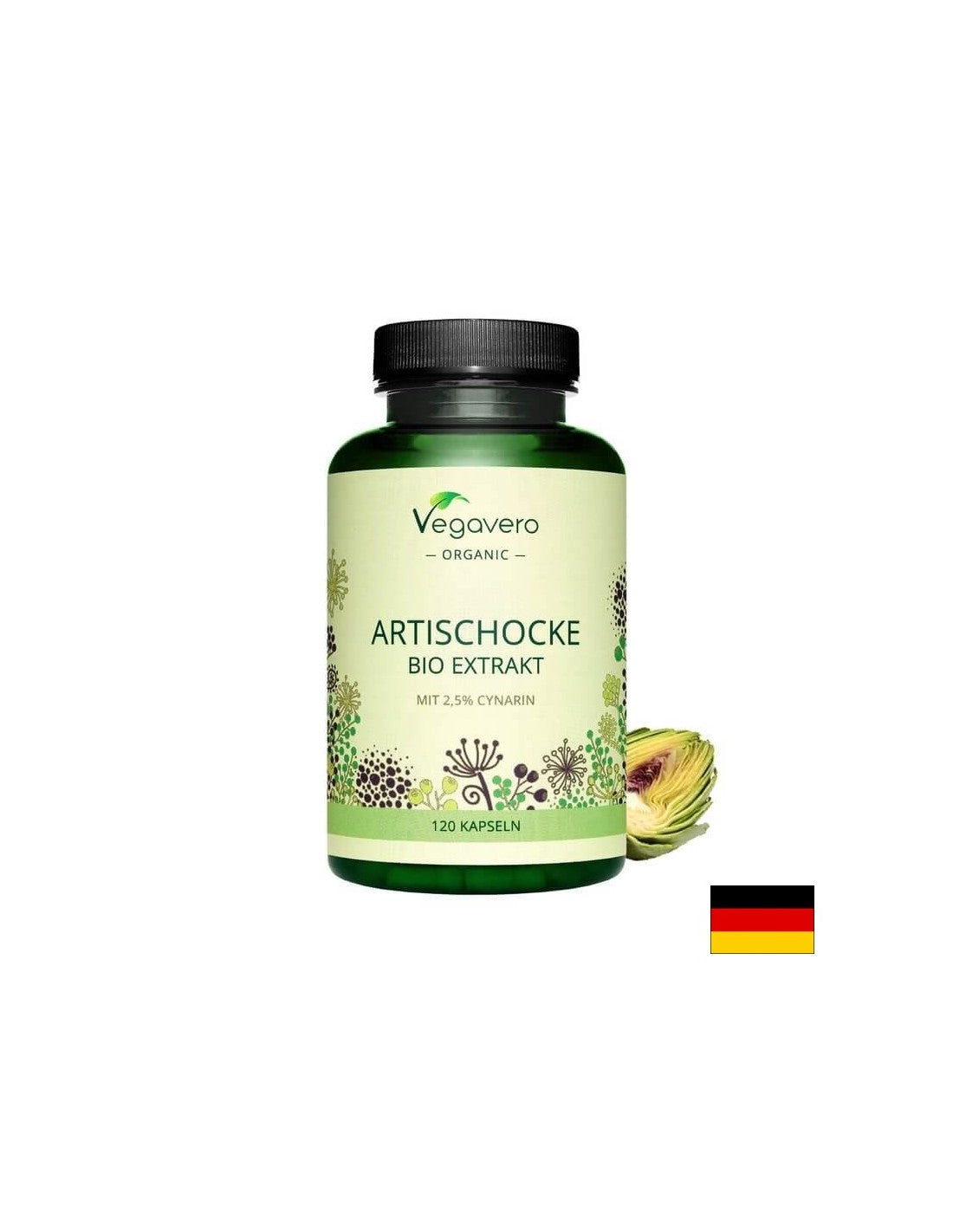 Artischocke Bio Extrakt/ BIO Artischockenextrakt, 120 Kapseln, 100 % Vegan <tc>Vegavero</tc>